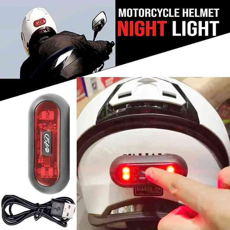 Motorcycle Helmet Warning Light USB Charge Smart Light Strip Safety Signal Light LE...